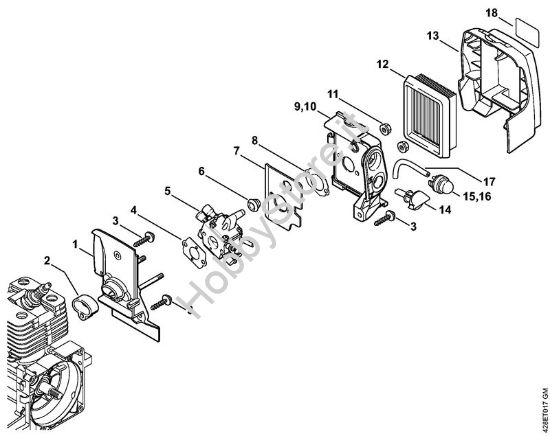 Corpo carburatore, filtro aria BT 121 BT 121-Z brand Stihl